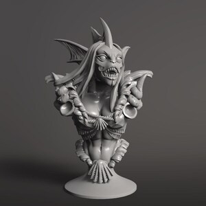 Jurakin Tide Witch (fishfolk) Bust - 3D Printed Artisan Guild Model