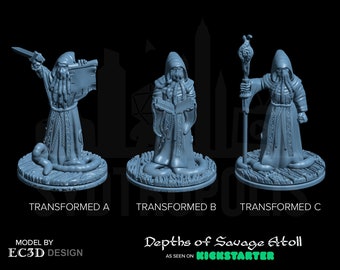 Kraken Cultists (Transformed) Miniatures - 3D Printed Model by EC3D
