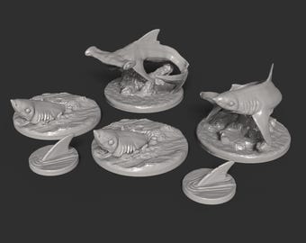 Shark Miniatures - w Floating Options - 3D Printed Model by EC3D