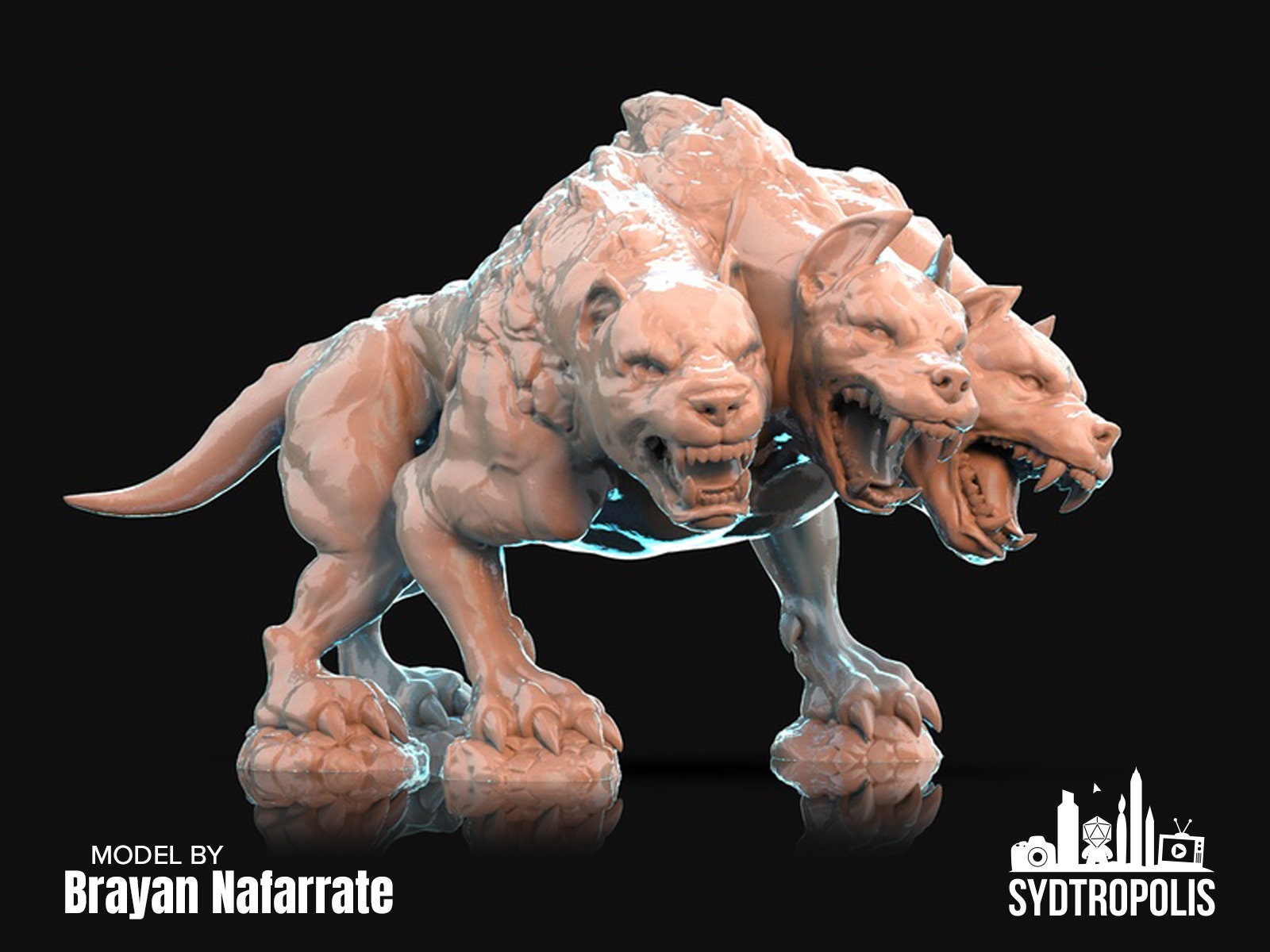 Free STL file Stand for Articulated Cerberus Dog Mythical Creature・Template  to download and 3D print・Cults