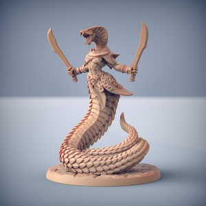 Nagarot Crawler (Yuan-Ti / Snake) Miniature &quot;C&quot; Female - 3D Printed Artisan Guild Model