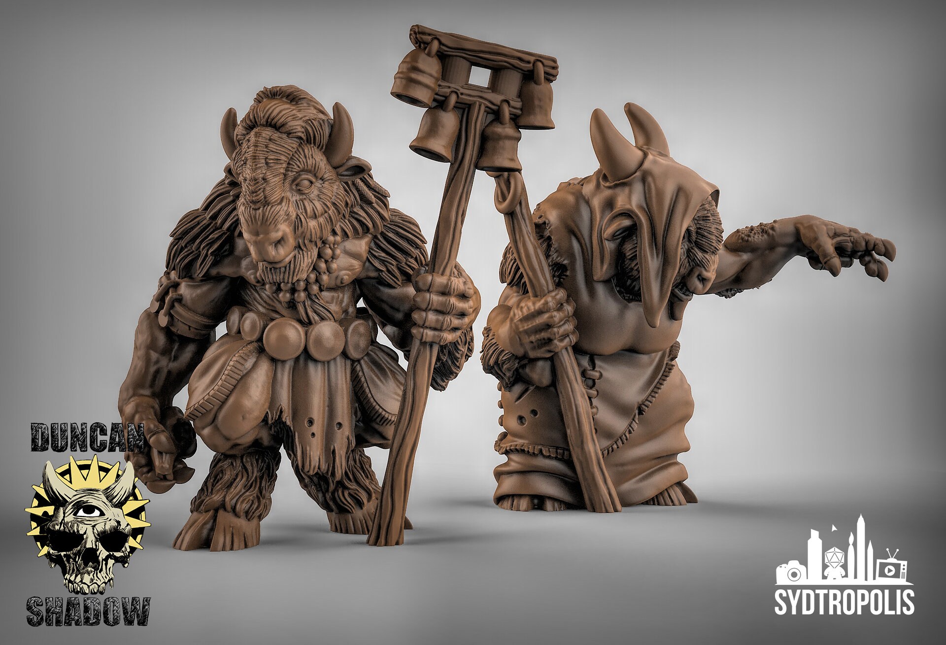 Minotaur Shaman Miniatures - 3D Printed Duncan Shadow Louca Models
