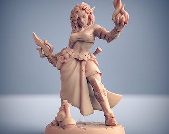 Sony Jona, Drow Sorceress Miniature - 3D Printed Artisan Guild Model