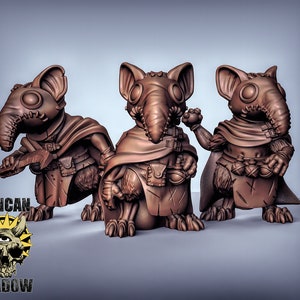 Mousle (Mousling) Plague Doctors - 3D Printed Duncan Shadow Louca Miniatures