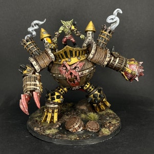 Sparksoot Scrap Golem & Goblin - Hand Painted 3D Printed Artisan Guild Miniature