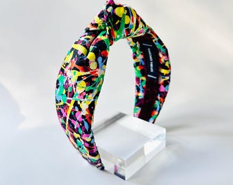 Liberty of London Club Paint Tana Lawn Top Knot Headband | Handmade Accessory