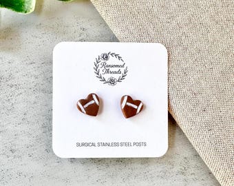 Football Heart Stud Earrings | Sports Jewelry | Gameday Studs, Tailgating, Gifts for Fans & Moms