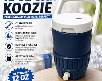 Funda para latas de 355 ml (12 oz) personalizada con asa / Enfriador de bebidas personalizado / Soporte para cerveza con aislamiento térmico / Soporte para latas con logotipo personalizado / Regalo para fiestas al aire libre / 3D
