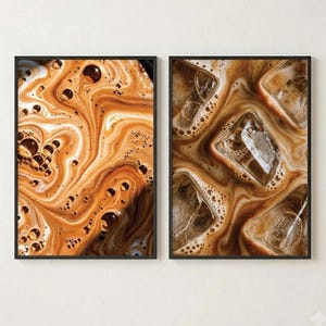 Coffee Wall Art Printables, Set of 2, Coffee Lovers, Modern Cafe and Coffee Shops Decor (Digital Download)