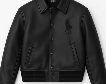 Vintage 90s Polo Ralph Lauren Cowhide Leather Biker Jacket: Buco