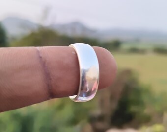 Handmade Sterling Silver Band Ring, Unisex Statement Jewelry