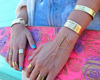 Delicate Ring Bracelet - Gold Dainty Ring Bracelet - Gold Finger Bracelet - Festival Women jewelry - Finger bracelet - Chain Hand Bracelet