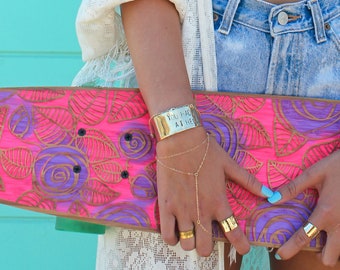 Gold Filled Finger Ring Bracelet, Triangle Slave Bracelet, Dainty Bohemian chain ring bracelet, finger bracelet