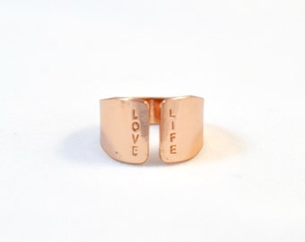 Love Life Band Ring - Paren Ring - Lange afstand Relatie Ring - Verjaardag, Trouwring - Voorstel Ring - Minimalistische Sierlijke Ring