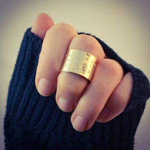 Boho ring, Bohemian Ring, Handmade Ring, Wide Band Ring, Thumb Ring, Gifts For Him, Mens Ring, Ring For Women, simple gold ring, Gold Plated Ring, Brass Band Ring, Statement Ring, Gold Plated Brass