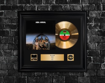 ABBA Arrival Gold Vinyl Record, Framed Music Wall Art, 70s Pop Music Gift