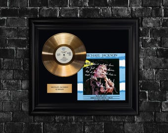 Vinilo dorado de Thriller de Michael Jackson – Coleccionable de arte pop enmarcado
