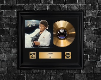 Michael Jackson Thriller gouden vinylplaat – Handgemaakte muurkunst muziekkamer