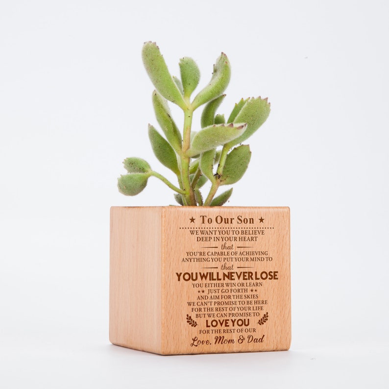 Darling little engraved wooden box for your Son Christmas! wedding graduation Perfect for birthdays To My Son Love Mom and Dad