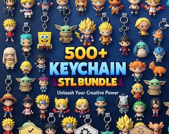 500個のキーホルダーSTLモデル