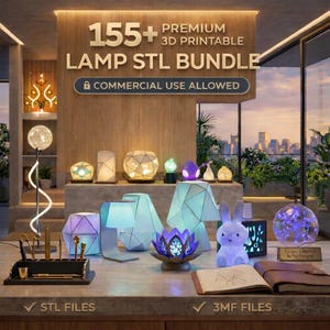 155+ Decorlamp STL Pack Ultimate 3D Printing Lighting-bundel:
