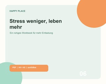 Stressarbetsbok (tyska) – Minska stress och underlätta vardagen | Digital PDF-nedladdning