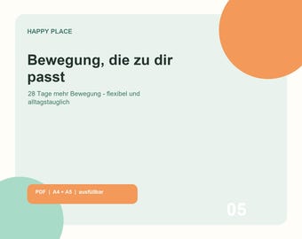 Bewegungsplaner für den Alltag – 28 Tage Workbook | Bewegung ohne Leistungsdruck | Ausfüllbare PDF
