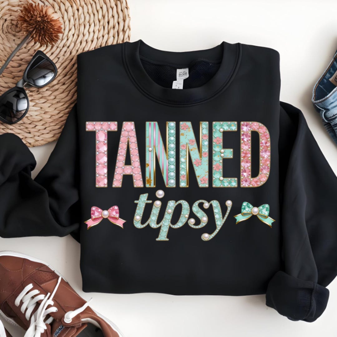Tanned Tipsy PNG | Colorful Sparkling Lettering | Summer Fun ...