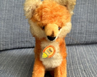Steiff Fox With Ids 1965 to 1967 Produced Vintage Made of Dralon