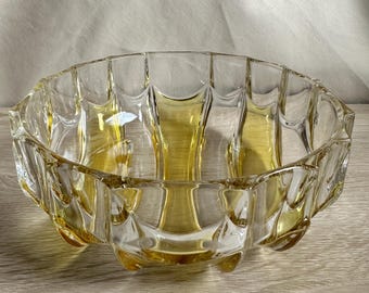 Bernsteinfarbene Vintage Glasschüssel, Mid Century-Keramik, Skandinavisches Retro-Dekor