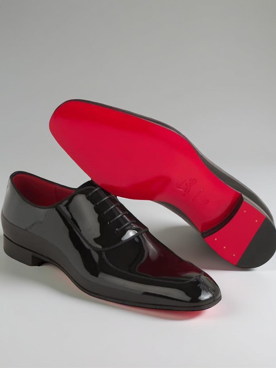 yellow and black striped dress Men's double buckle shoe in Black leather main image 1