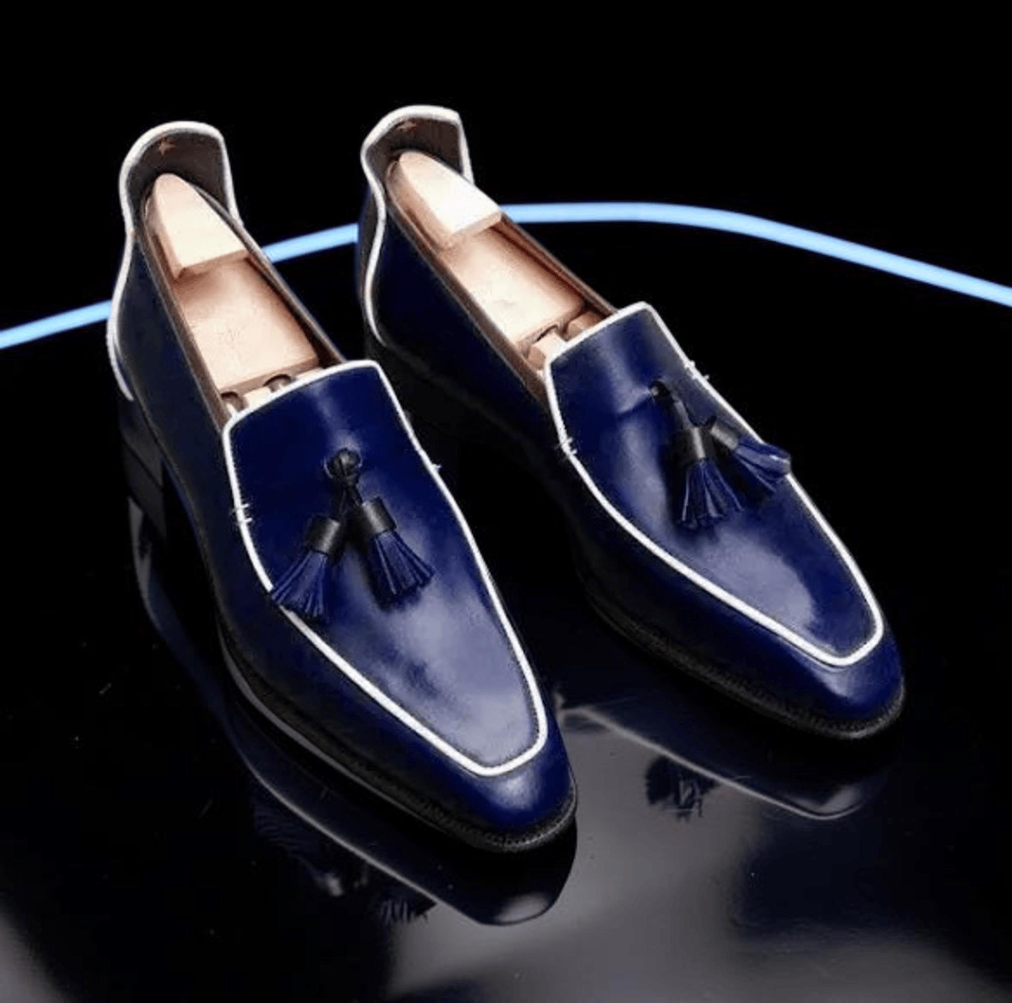 Blue and White Dress Shoes - Etsy