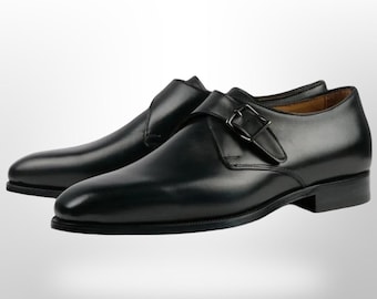 Chaussures à bride simple en cuir noir