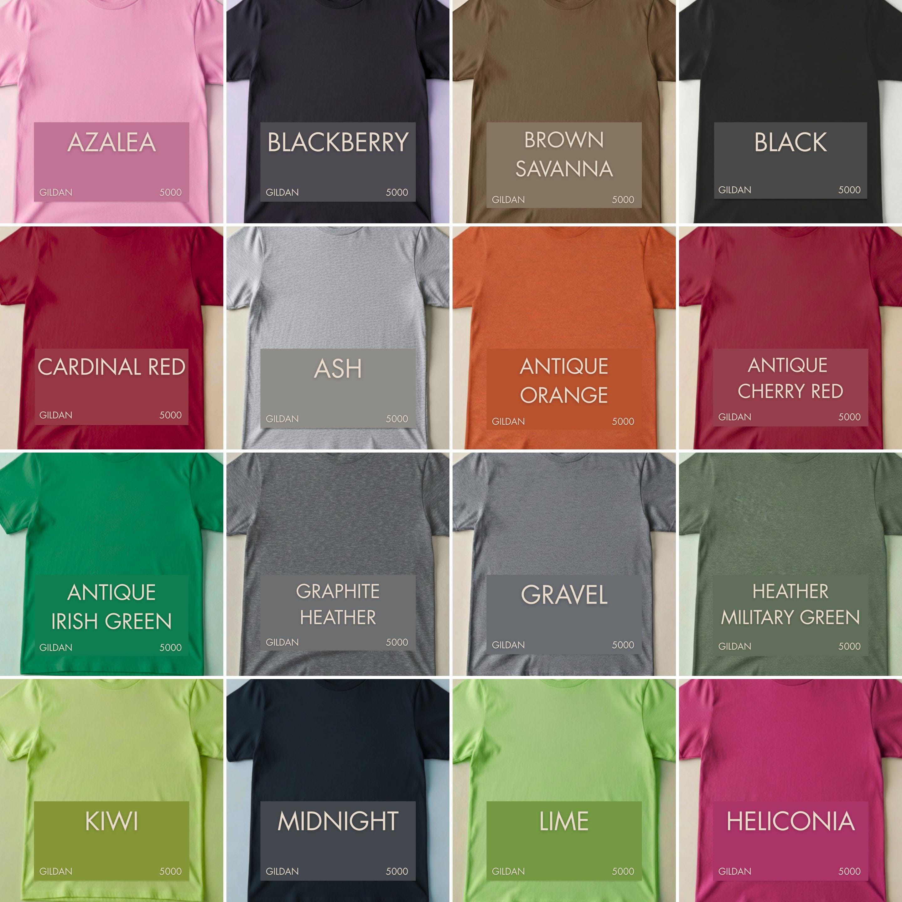 Gildan 5000 Editable Color Chart, Canva Color Chart Template, G5000 ...