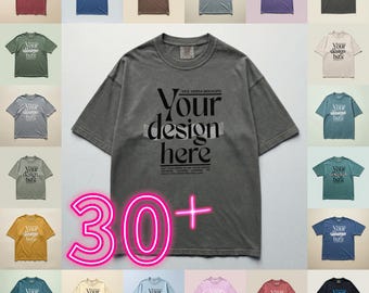 30+ Comfort Colors 1717 Flatlay mockup Bundle, High Quality realistic oversized, CC1717 Digital mockup
