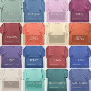 Comfort Colors 1717 Editable Color Chart, Canva Color Chart Template, CC1717 Fabric Texture Color Guide 50+ Colors image 6