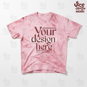 Comfort Colors 1745 Color Blast Clay T-Shirt Mockup | Vintage Washed Tee Flat Lay | Soft-Washed Unisex Shirt Mock-Up for Designers