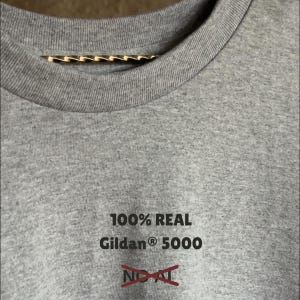 Gildan 5000 Sport Grey Real Video Mockup detaljerad tygstruktur, halsringning, sömmar, förstärkta sömmar och naturligt fall, ingen AI bild 3