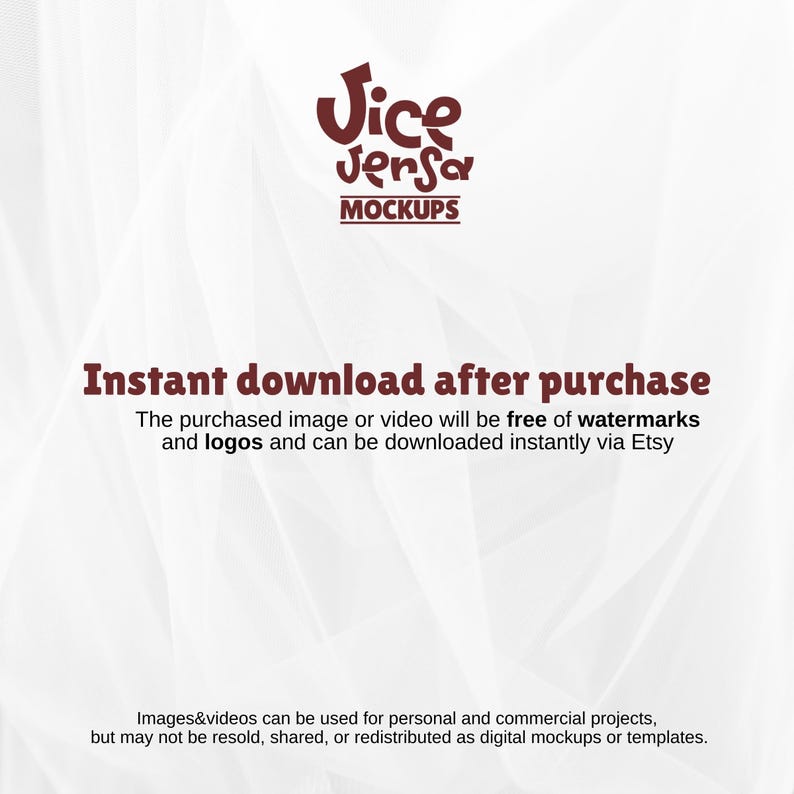 Puede incluir: Fondo blanco con un dise&ntilde;o abstracto suave. El texto en borgo&ntilde;a dice "Jice Jersa MOCKUPS" y "Descarga instant&aacute;nea despu&eacute;s de la compra". El texto explica que las im&aacute;genes compradas no tienen marcas de agua ni logotipos y se descargan a trav&eacute;s de Etsy.
