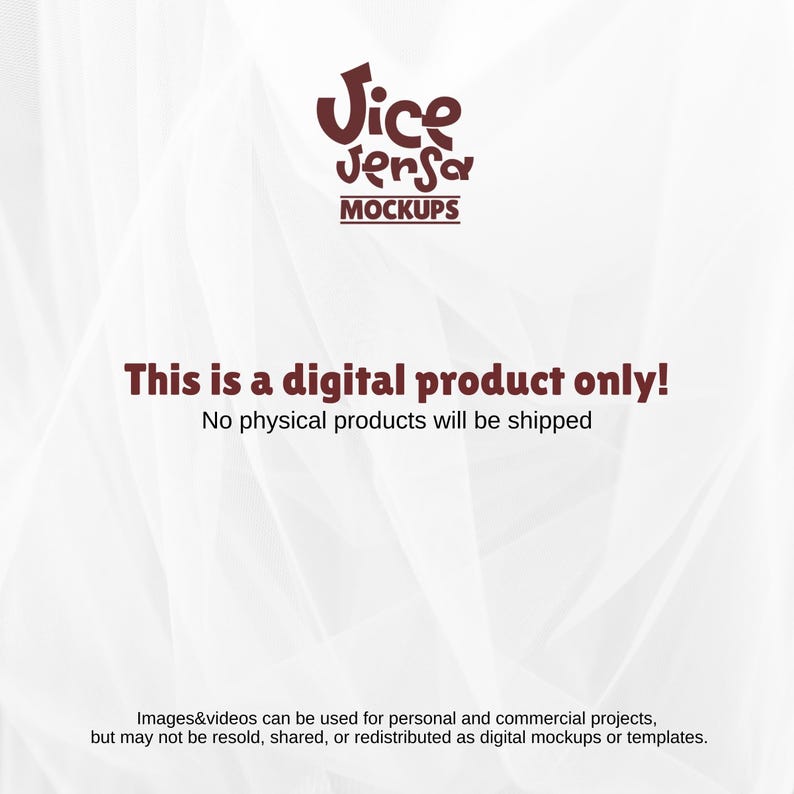 Puede incluir: Gr&aacute;fico de maqueta de producto digital con el texto "Jice Jersa MOCKUPS". Tambi&eacute;n se muestra el texto "This is a digital product only! No physical products will be shipped". El gr&aacute;fico tambi&eacute;n indica que las im&aacute;genes y los v&iacute;deos se pueden utilizar.