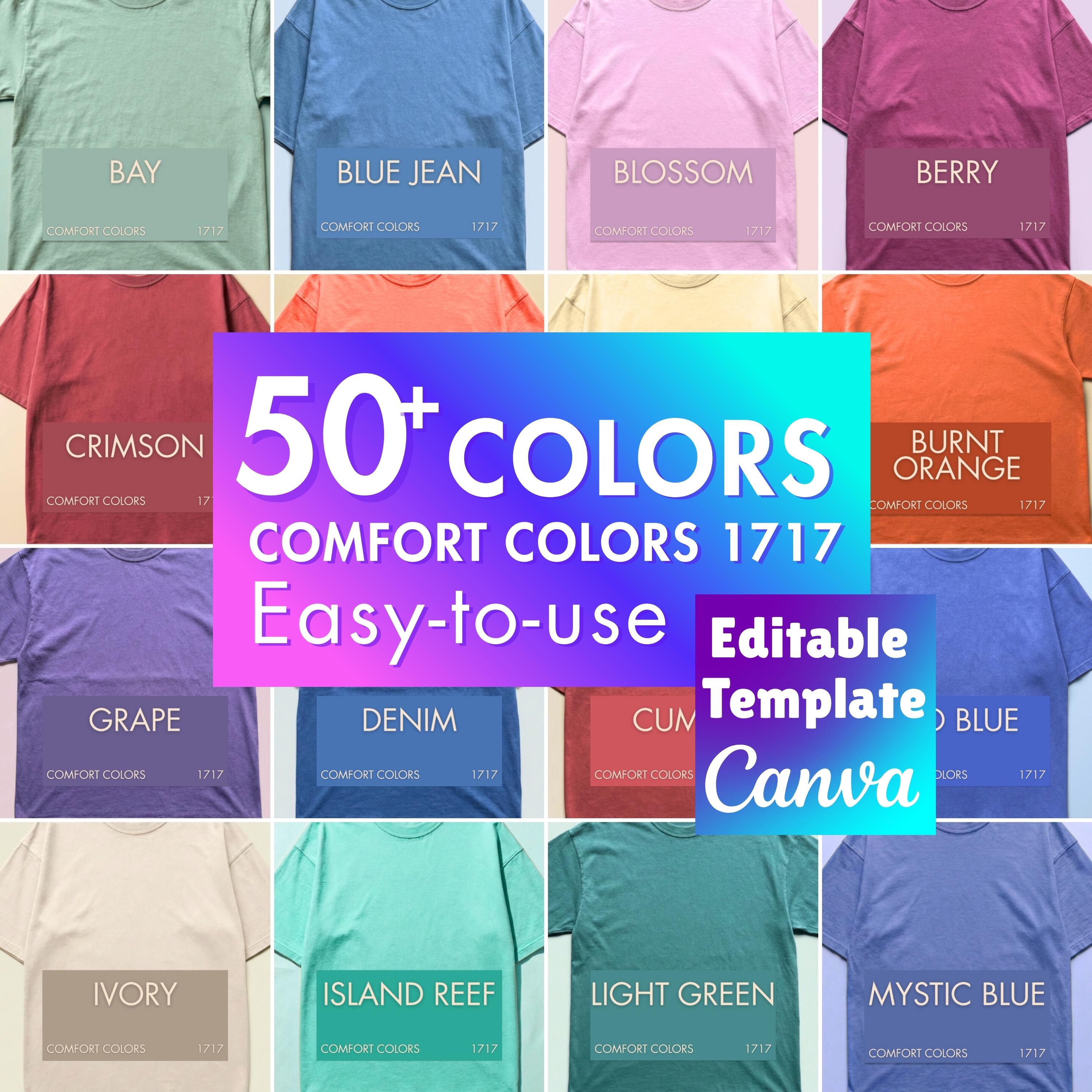 Comfort Colors 1717 Editable Color Chart, Canva Color Chart Template ...