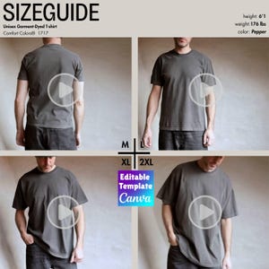 Video editable Colores cómodos 1717 Guía de tallas Pepper M, L, XL, 2XL Maqueta de video real, sin IA, Tabla comparativa, Guía de tallas masculinas en video 1717