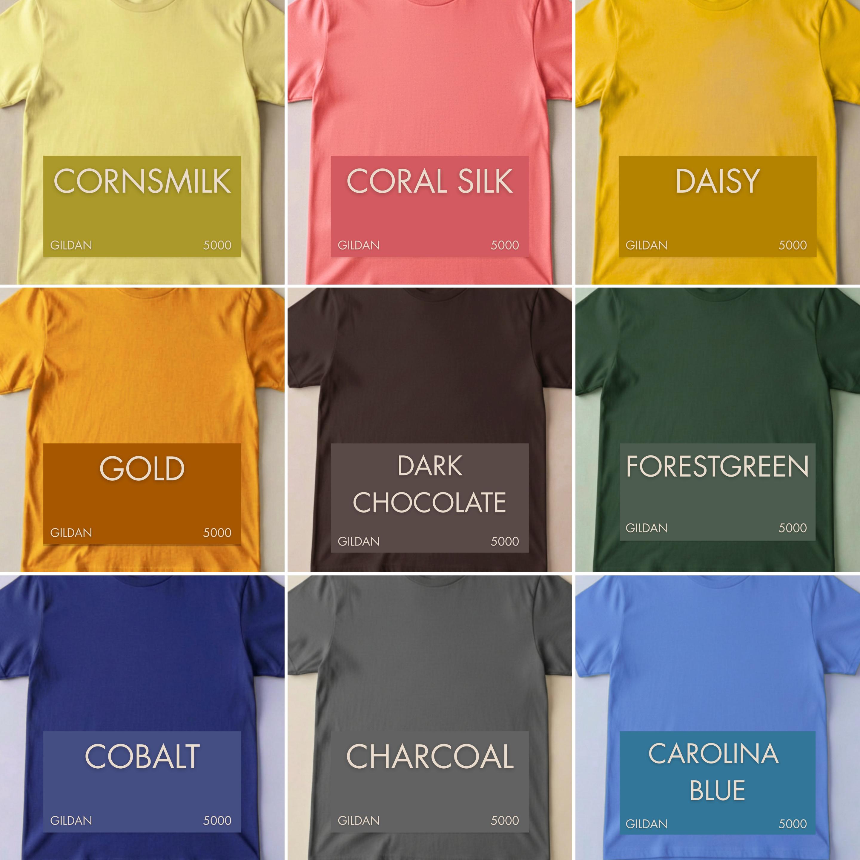 Gildan 5000 Editable Color Chart, Canva Color Chart Template, G5000 ...