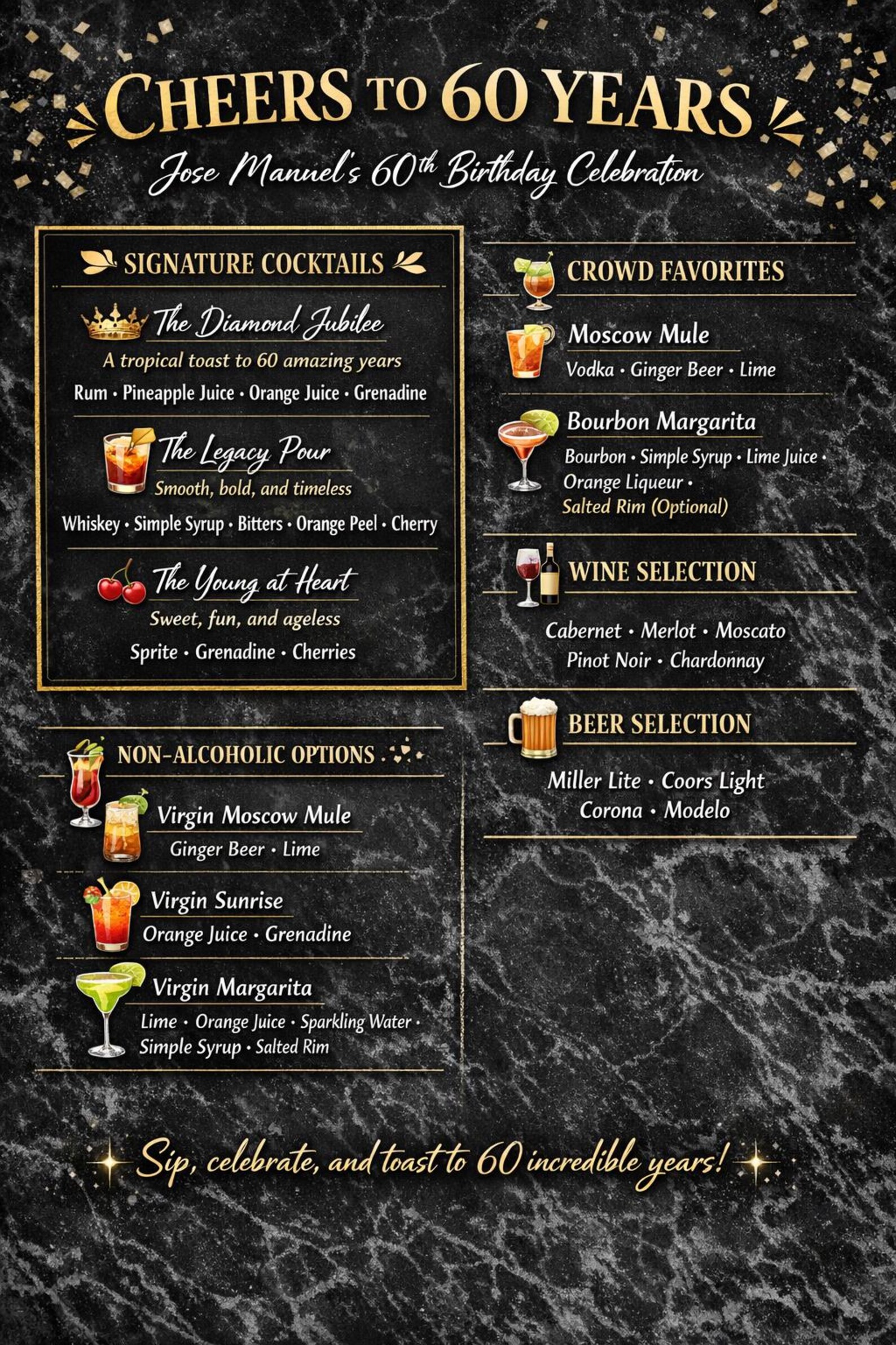 Party Menu Gui Custom Party Bar Menus - Etsy