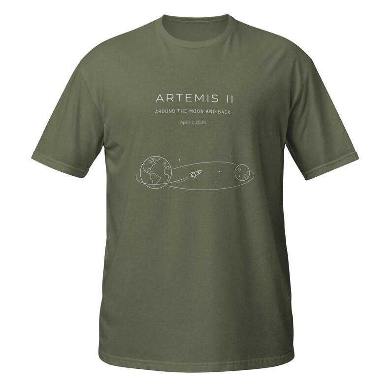 Space mission t shirt Womens Artemis 2 Journey Around the Moon and Back 2026 V-Neck, NASA fan gift graphic tee