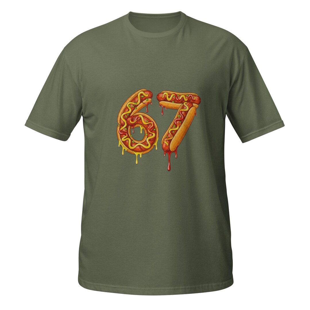 Funny Number Meme Shirt 6 7 Meme Matching Hot Dogs 67 Pajamas Kids Six ...