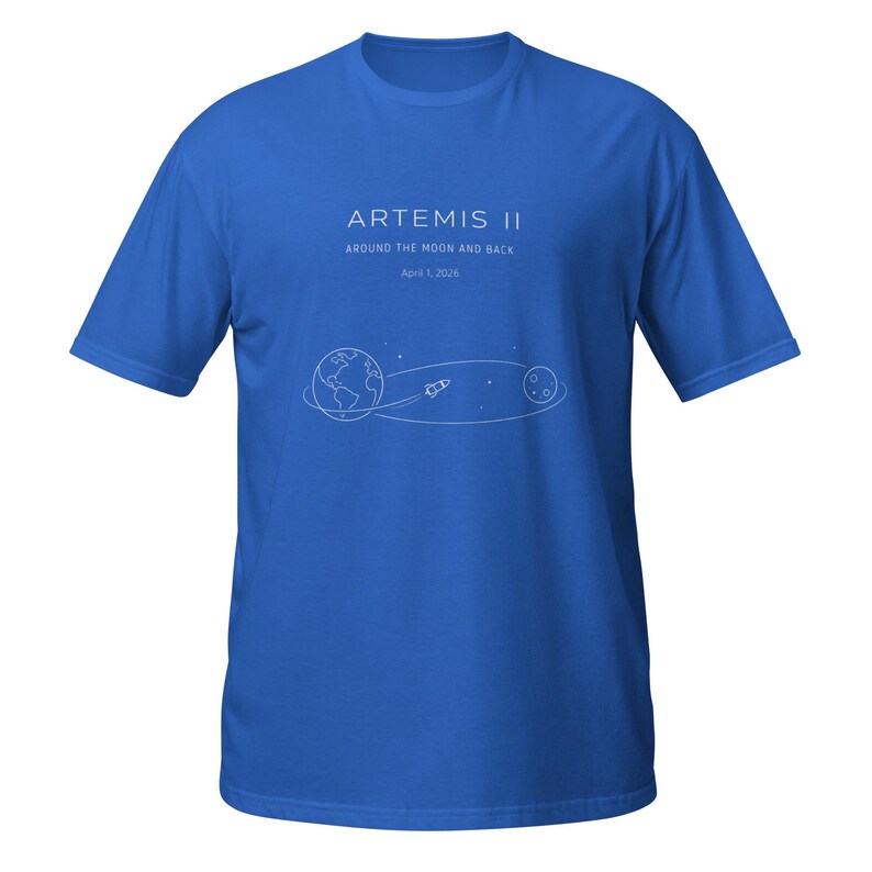 Space mission t shirt Womens Artemis 2 Journey Around the Moon and Back 2026 V-Neck, NASA fan gift graphic tee