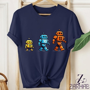 Funny Coding Shirt 01 10 11 Robot T-Shirt, Programmer Nerd Gift, Binary Code Graphic Tee