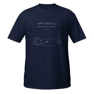 Space mission t shirt Womens Artemis 2 Journey Around the Moon and Back 2026 V-Neck, NASA fan gift graphic tee
