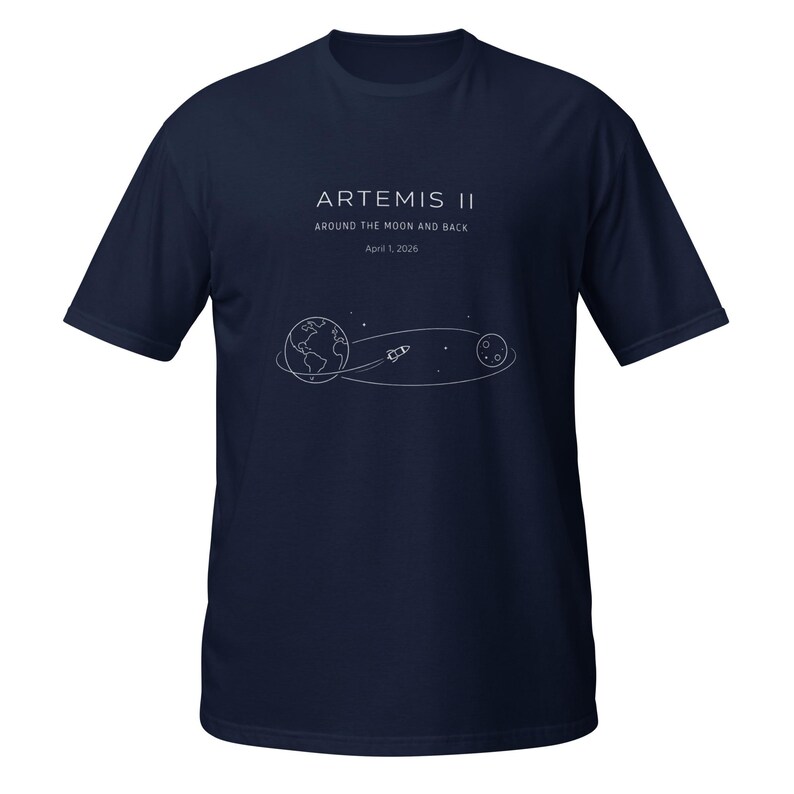 Space mission t shirt Womens Artemis 2 Journey Around the Moon and Back 2026 V-Neck, NASA fan gift graphic tee